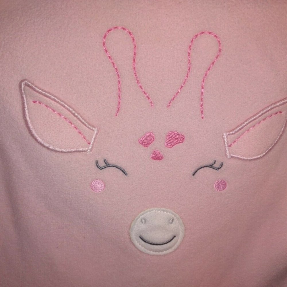 Child of Mine by Carter's Giraffe Fleece Top Pink Size 0-3 Months.